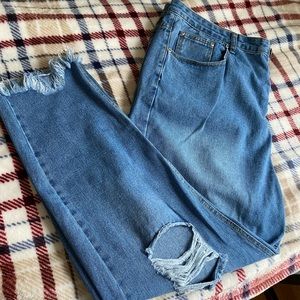 BooHoo Distressed Mom Jeans